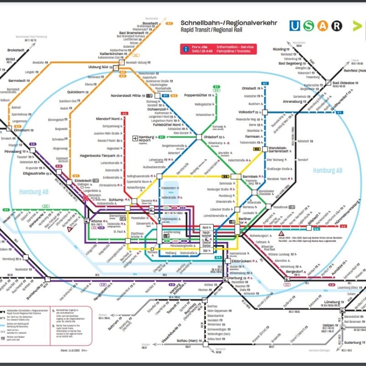 Liniennetzplan Des Hvv Und Der S Bahn Hamburg